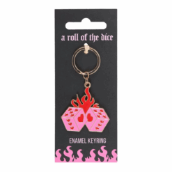 Alternative view of Flaming Dice Keyring