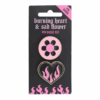 Burning Heart and Sad Flower Pin Badge Set