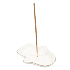 Alternative view of White Hand of Hamsa Incense Holder and Trinket Dish