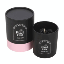Alternative view of Black Rose Candle with 3D Roses