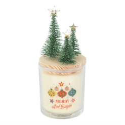 Alternative view of Merry and Bright Bauble Cinnamon & Spice Glass Candle with Tree