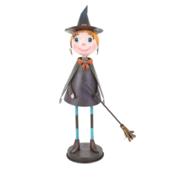 Alternative view of Metal Witch Ornament with Broom