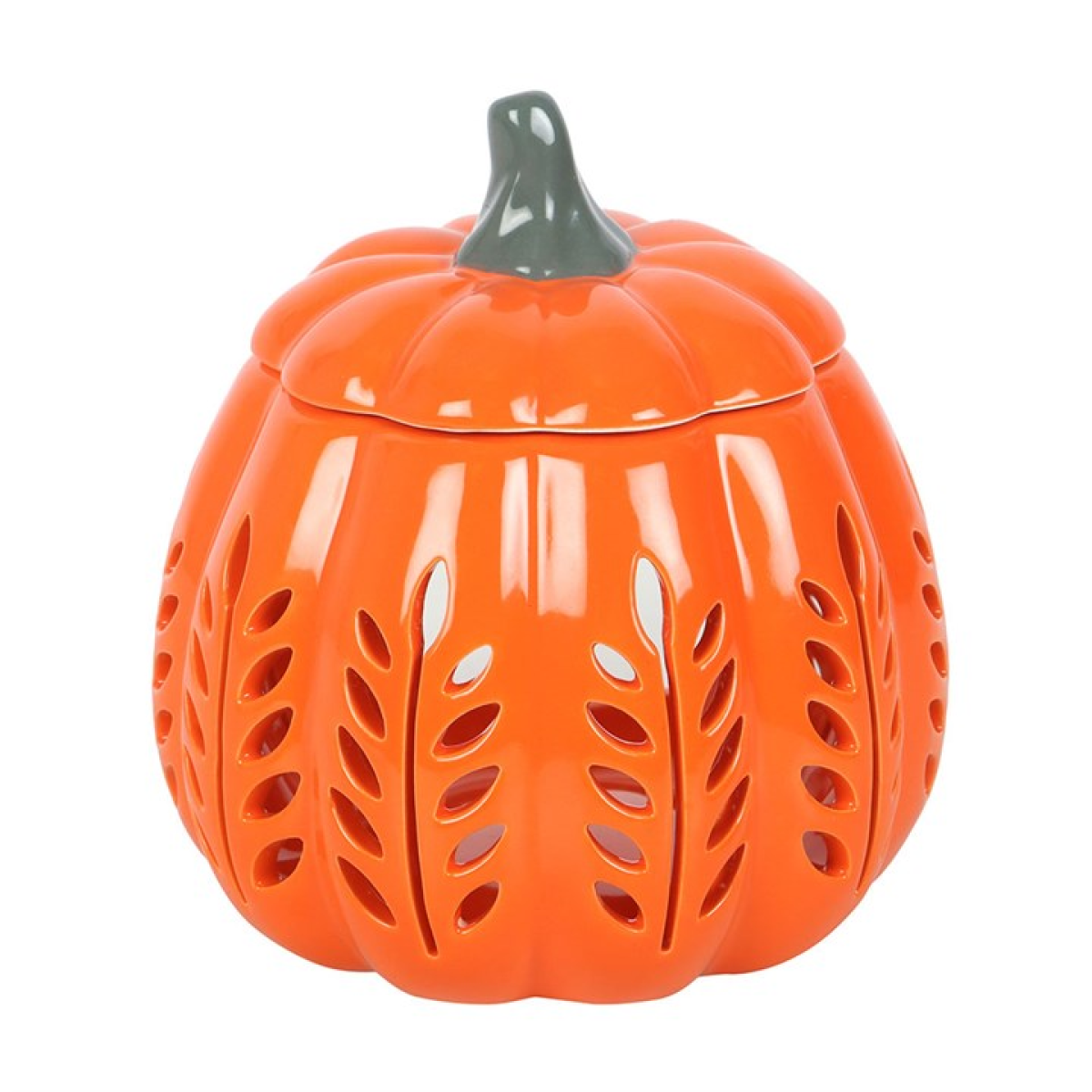Orange Leaf Cut Out Pumpkin Oil Burner and Wax Warmer Orange Leaf Cut Out Pumpkin Oil Burner and Wax Warmer - Image 2