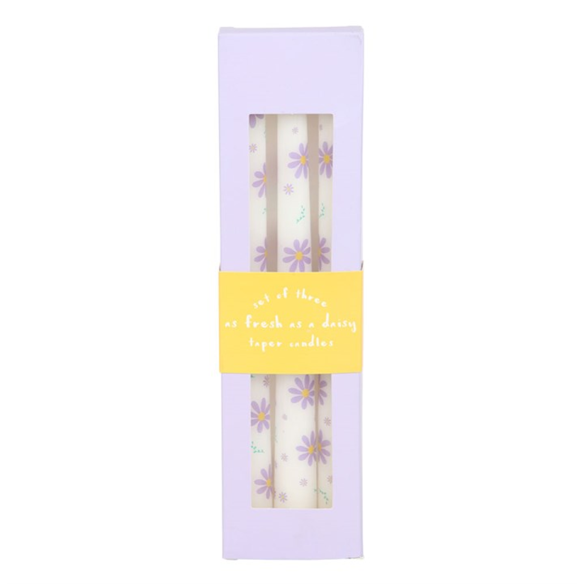 Set of 3 Purple Daisy Taper Candles Set of 3 Purple Daisy Taper Candles - Image 2