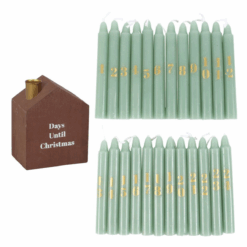 Alternative view of Set of 24 Mini Advent Candles with Holder
