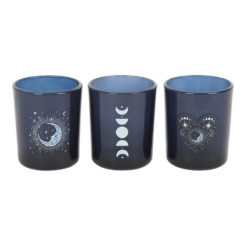 Alternative view of Set of 3 Blue Moon Votive Candle Holders
