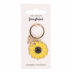 Alternative view of You Are My Sunshine Sunflower Keyring
