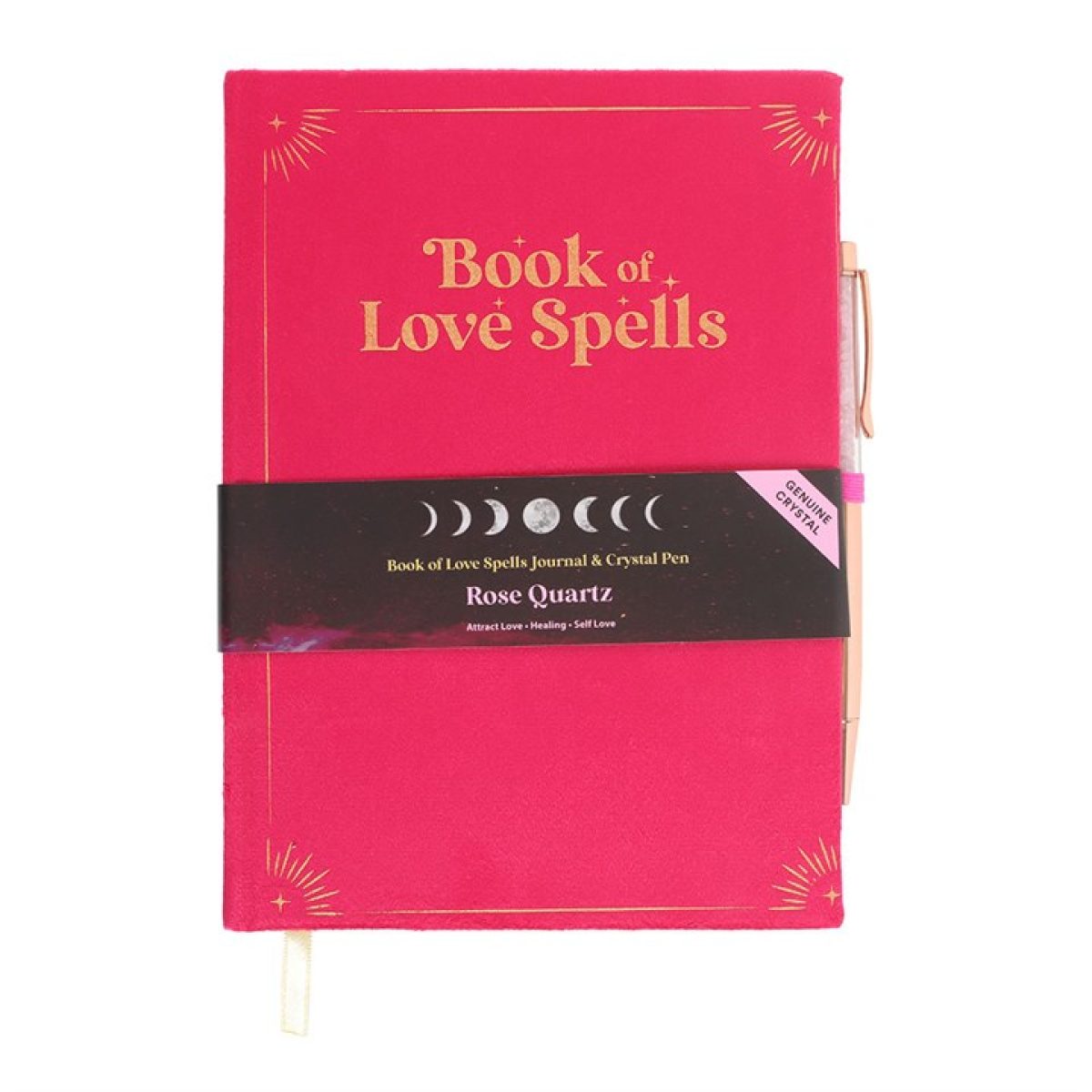 Book of Love Spells Journal with Rose Quartz Crystal Pen Book of Love Spells Journal with Rose Quartz Crystal Pen - Image 2