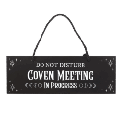 Alternative view of Coven Meeting in Progress Hanging Sign