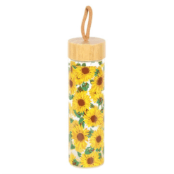 Alternative view of Sunflower Print Glass Water Bottle