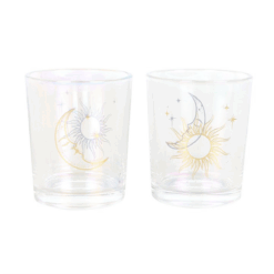 Alternative view of Iridescent Sun and Moon Votive Candle Holders