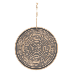 Alternative view of Bronze Wheel of the Year Hanging Terracotta Plaque