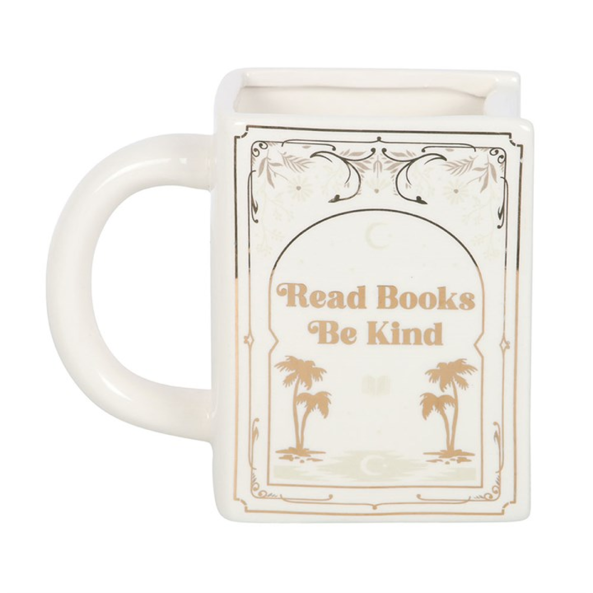 Read Books Be Kind White Book Shaped Mug Read Books Be Kind White Book Shaped Mug - Image 3