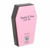Pink and Black Striped Socks in Coffin Gift Box