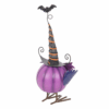 Purple Metal Owl Ornament with Witch Hat Purple Metal Owl Ornament with Witch Hat