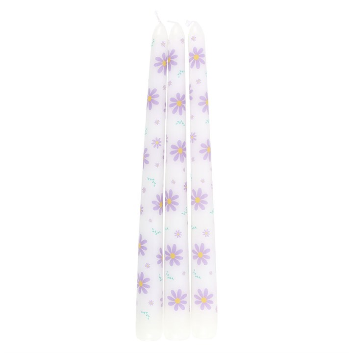 Set of 3 Purple Daisy Taper Candles Set of 3 Purple Daisy Taper Candles - Image 4