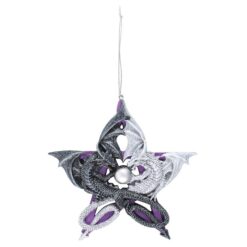 Alternative view of Pentagram Dragon Hanging Ornament by Anne Stokes