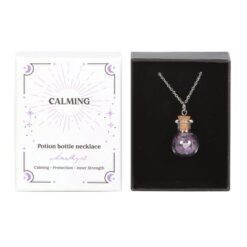 Alternative view of Calming Amethyst Crystal Chip Potion Bottle Necklace