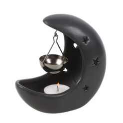 Alternative view of Black Crescent Moon Hanging Oil Burner