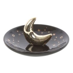 Alternative view of Gold Crescent Moon Incense Stick Holder