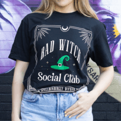 Green Bad Witch Social Club Unisex T-shirt Size XL