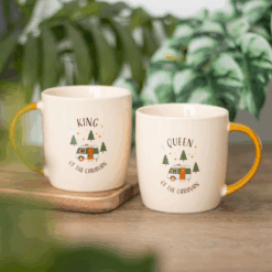 Camping King and Queen Couples Mug Set