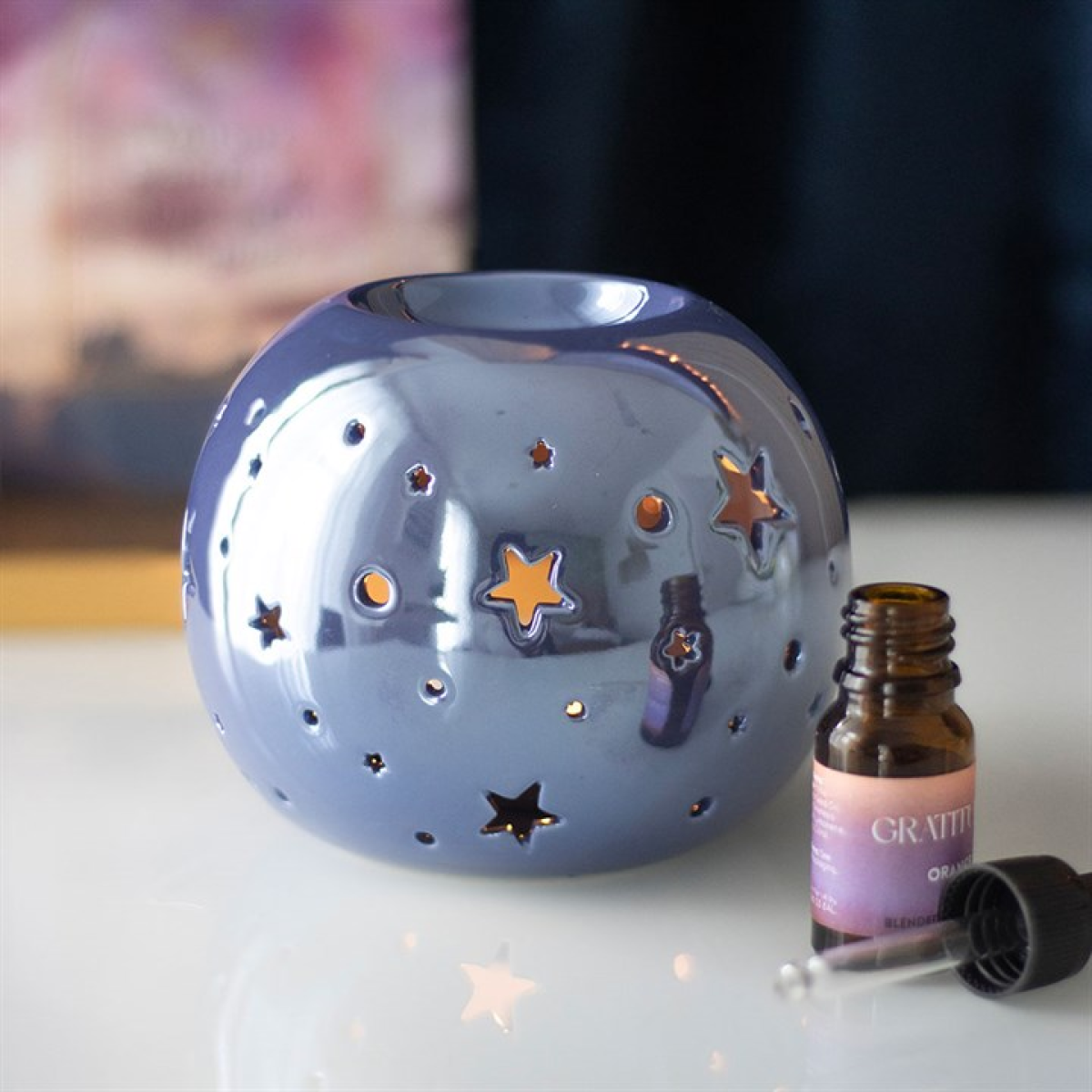 Purple Iridescent Star Oil Burner and Wax Warmer Purple Iridescent Star Oil Burner and Wax Warmer