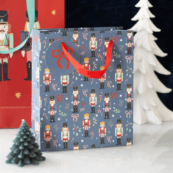23cm Blue Nutcracker Print Gift Bag