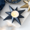 Navy Star Tealight Candle Holder