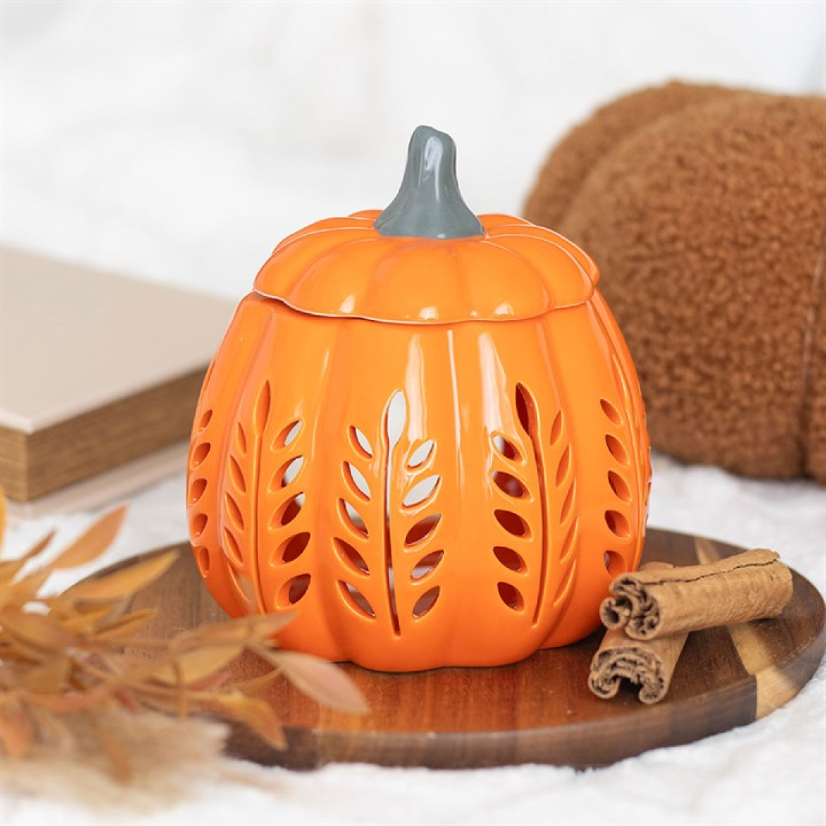 Orange Leaf Cut Out Pumpkin Oil Burner and Wax Warmer Orange Leaf Cut Out Pumpkin Oil Burner and Wax Warmer