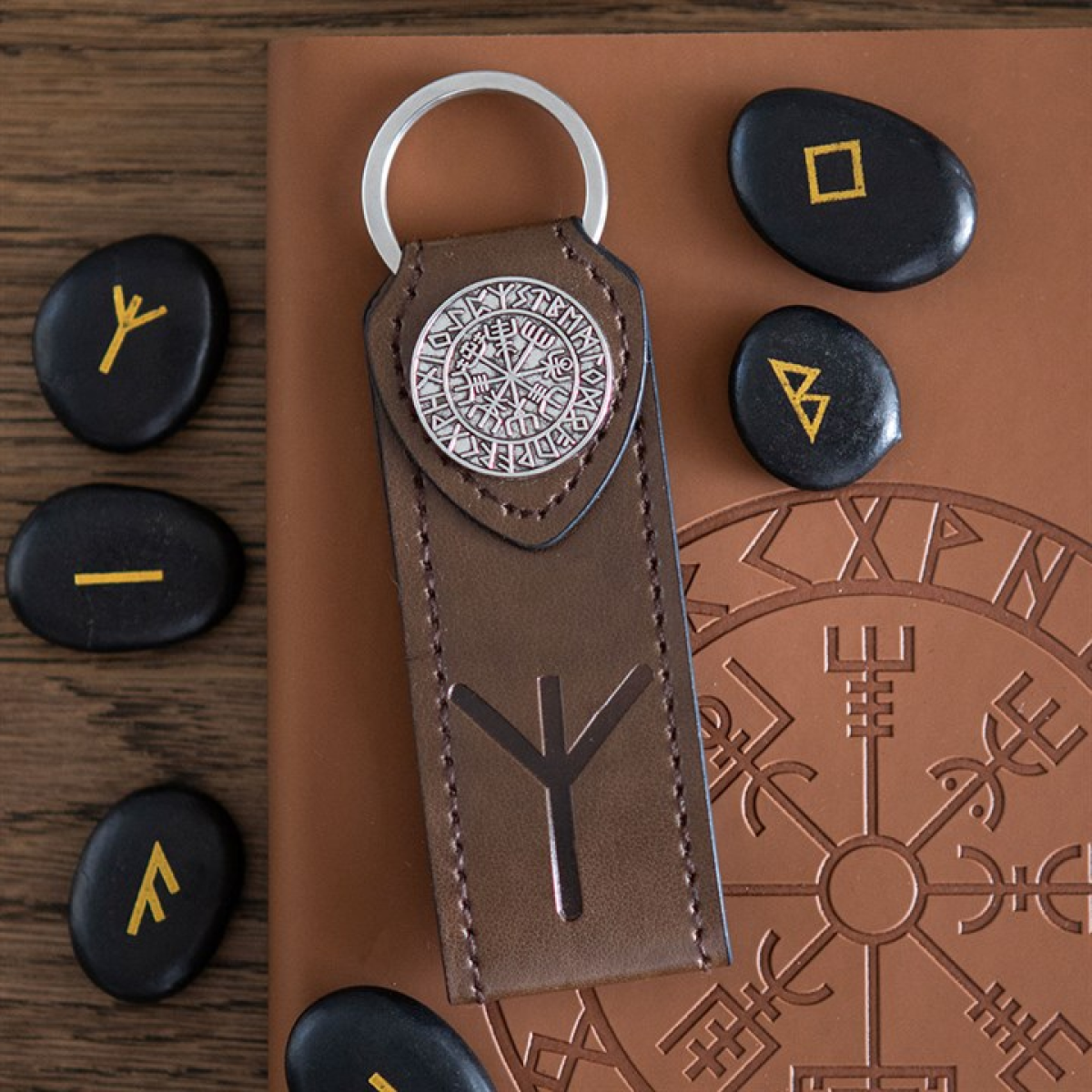 Protection Viking Rune Faux Leather Keyring Protection Viking Rune Faux Leather Keyring