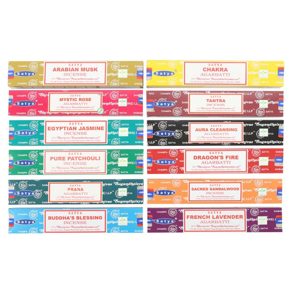 Set of 12 Assorted Fragrance Incense Sticks by Satya (12/50) Set of 12 Assorted Fragrance Incense Sticks by Satya (12/50)