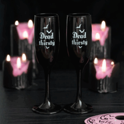 Set of 2 Dead Thirsty Champagne Flutes