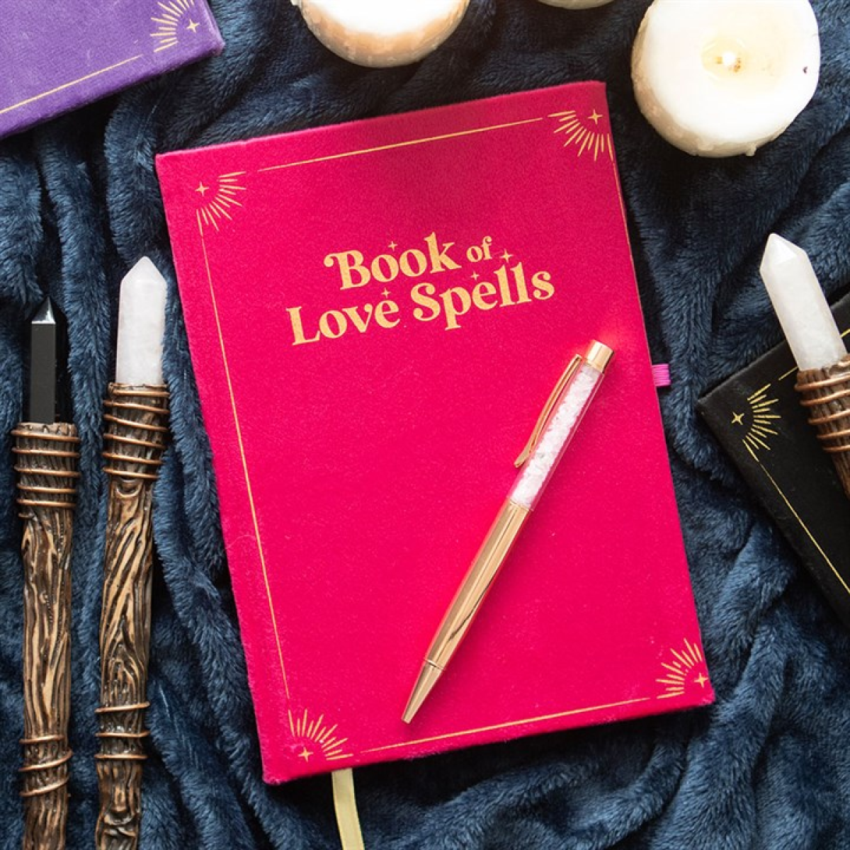 Book of Love Spells Journal with Rose Quartz Crystal Pen Book of Love Spells Journal with Rose Quartz Crystal Pen
