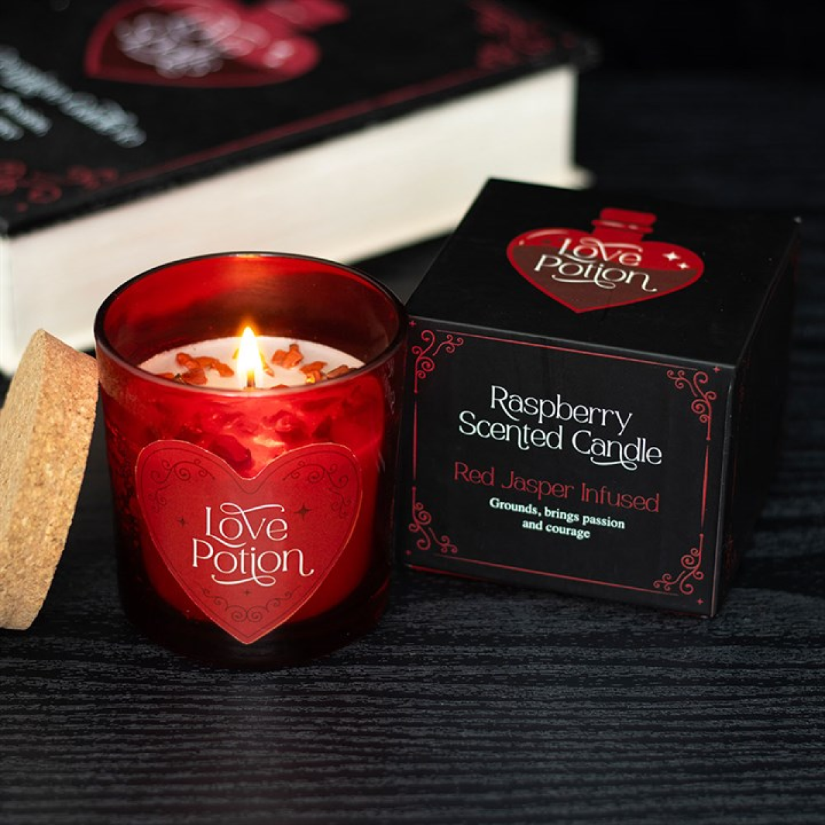 Love Potion Raspberry Crystal Chip Candle Love Potion Raspberry Crystal Chip Candle
