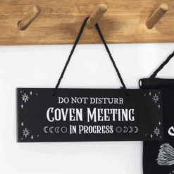 Coven Meeting in Progress Hanging Sign