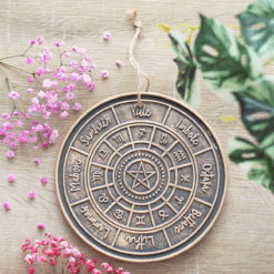 Bronze Wheel of the Year Hanging Terracotta Plaque