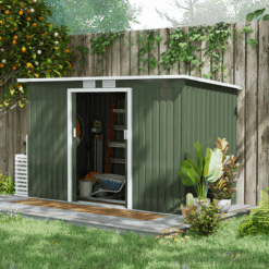 Alternative view of Metal Garden Storage Shed – Large Outdoor Tool Shed with Sliding Doors