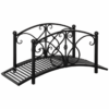 Decorative Metal Garden Bridge – Black Ornamental Arch for Ponds, Lawns & Landscaping