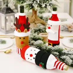 Alternative view of Festive Wine Bottle Covers Reusable Christmas Decor for Any Occasion