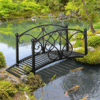 Decorative Metal Garden Bridge – Black Ornamental Arch for Ponds, Lawns & Landscaping