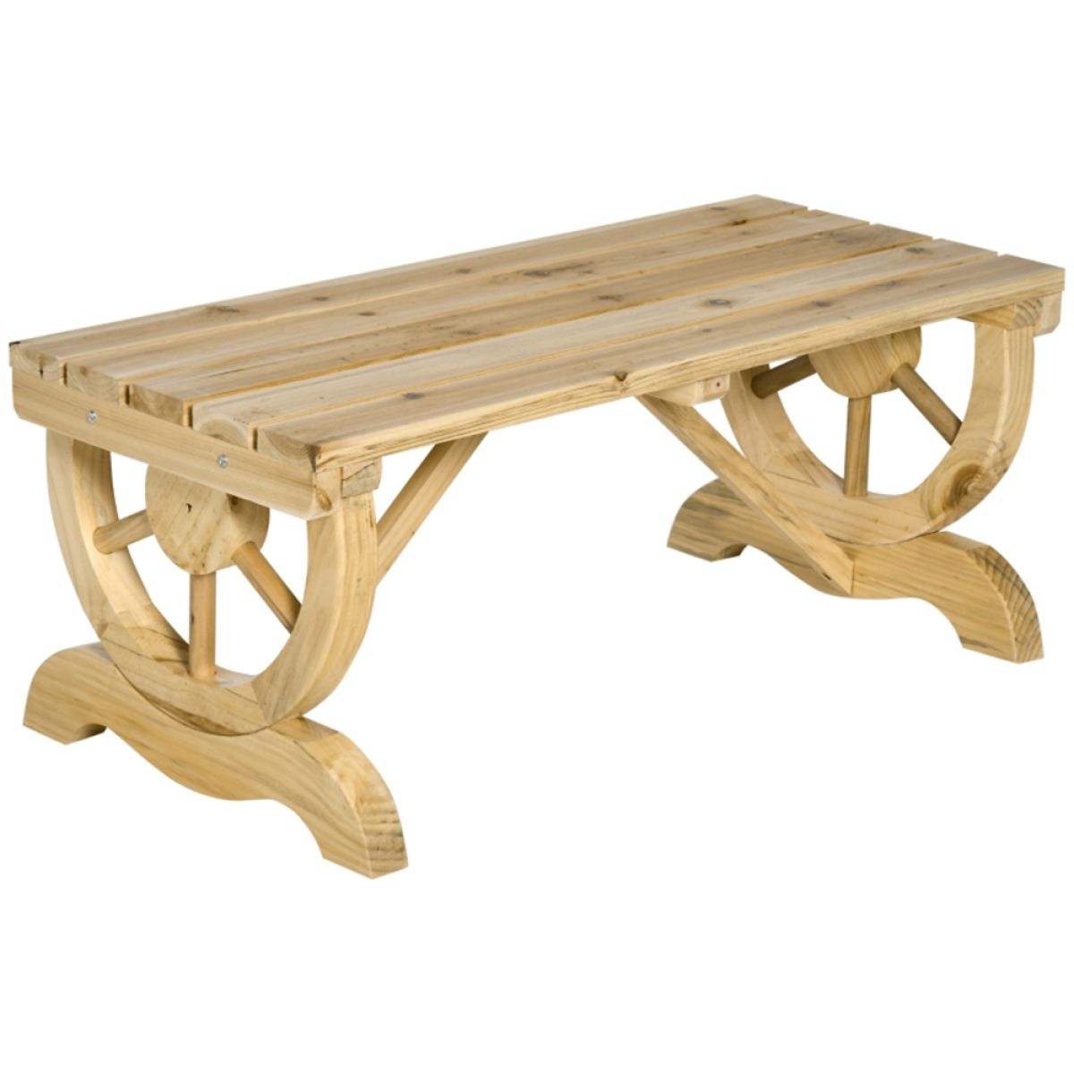 Outdoor Wooden Garden Bench – Solid Fir Wood Construction for Patio or Lawn Outdoor Wooden Garden Bench – Solid Fir Wood Construction for Patio or Lawn - Image 3