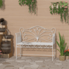 Outdoor Metal Garden Bench – White Wrought Iron Decorative Garden Chair for Patio & Lawn Outdoor Metal Garden Bench – White Wrought Iron Decorative Garden Chair for Patio & Lawn