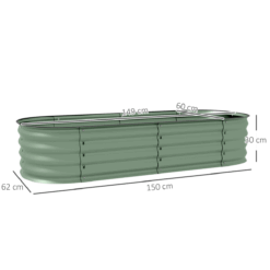 Alternative view of Metal Raised Garden Bed – Rectangular Planter for Flowers & Vegetables (Green)