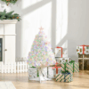 2.5FT Prelit Artificial Tabletop Christmas Tree with Fibre Table and Desk White
