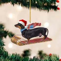 Alternative view of Dachshund Dog Shaped Christmas Tree Ornaments for Festive Decor & Gifts