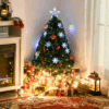 3FT Green Fibre Optic Artificial Christmas Tree LED Snowflakes Fireproofing