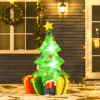 5ft Inflatable Christmas Tree Xmas Air Blown LED Lawn Yard Outdoor Ornaments