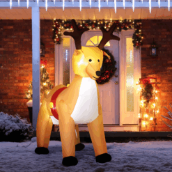 Alternative view of 6ft Christmas Inflatable Reindeer Deco Xmas Lights Indoor and Outdoor Animal