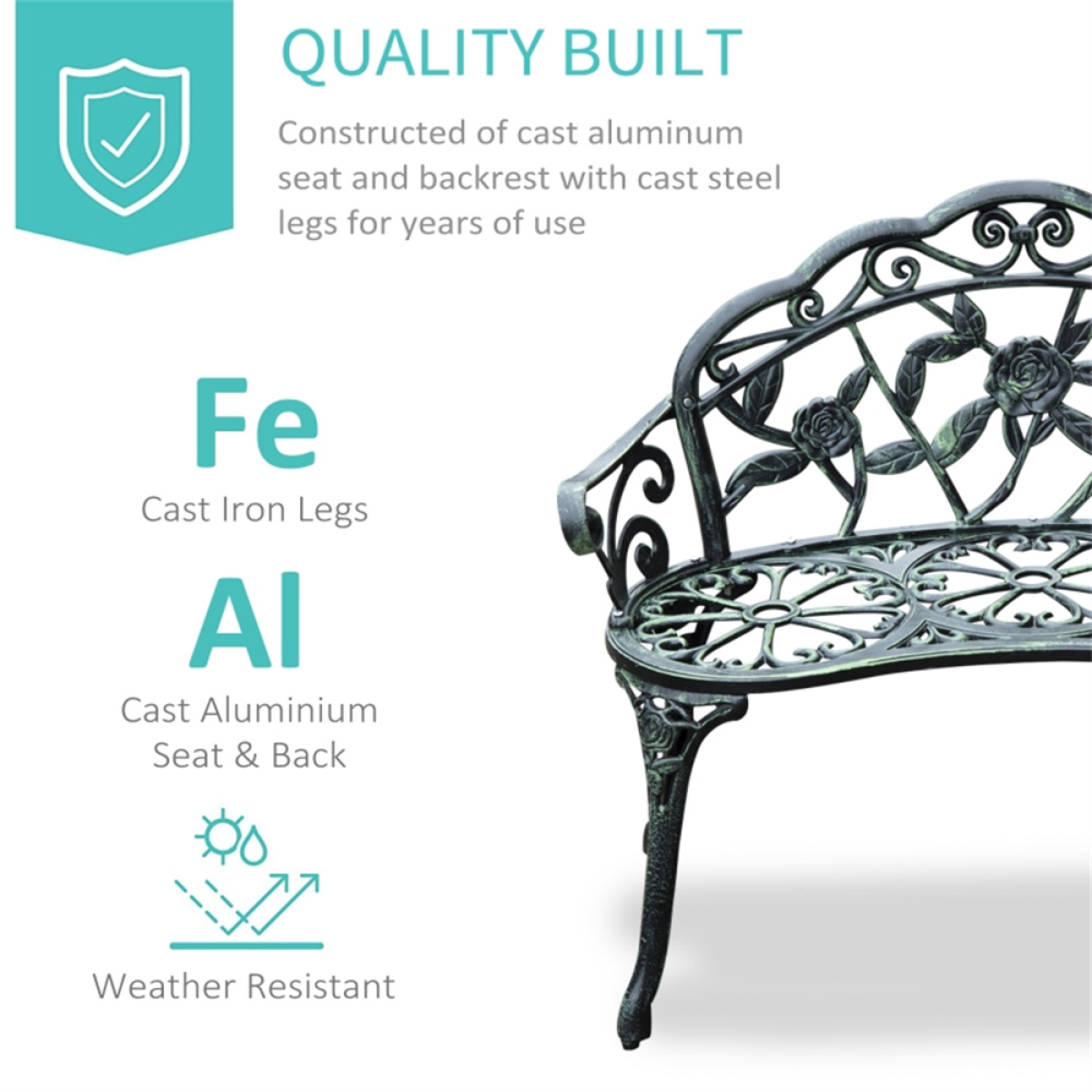 Outdoor Garden Bench and Chair Set – Weather-Resistant Design for Patio or Lawn Outdoor Garden Bench and Chair Set – Weather-Resistant Design for Patio or Lawn - Image 4